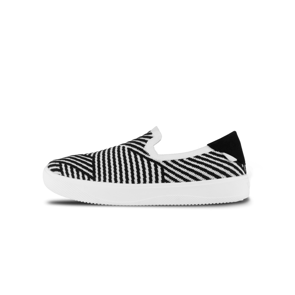 Women's Boardwalk Slip-On - White/Black Zigzag
