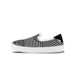 Women's Boardwalk Slip-On - White/Black Zigzag