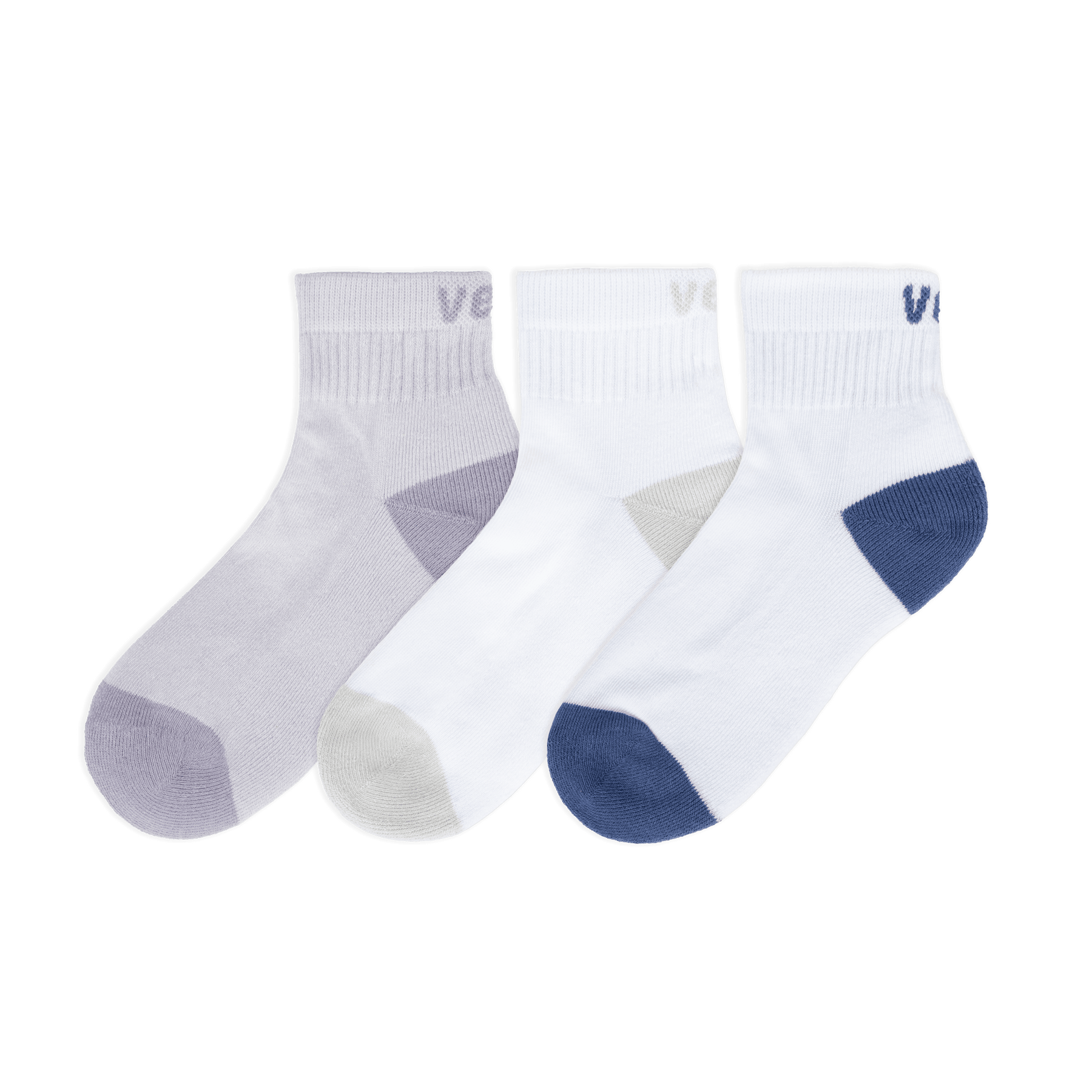 3-Pack Mid Crew Socks - Cosmic Dust/Grey/Sailfish