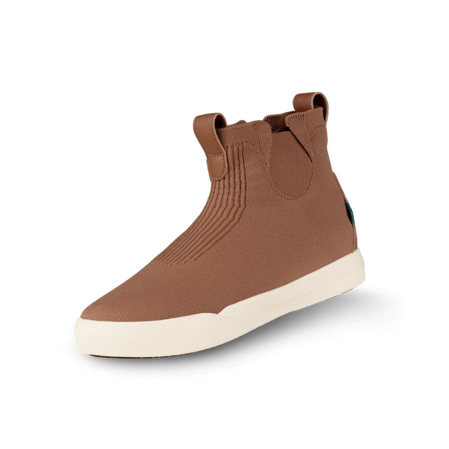 Women's Weekend Chelsea - Caramel Brown on Off White | Vessi Footwear